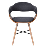 vidaXL Dining Chairs 2 pcs Bent Wood and Fabric Dark Grey