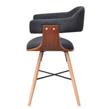 vidaXL Dining Chairs 2 pcs Bent Wood and Fabric Dark Grey