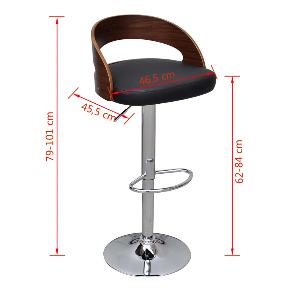 vidaXL Bar Stools 2 pcs Bentwood