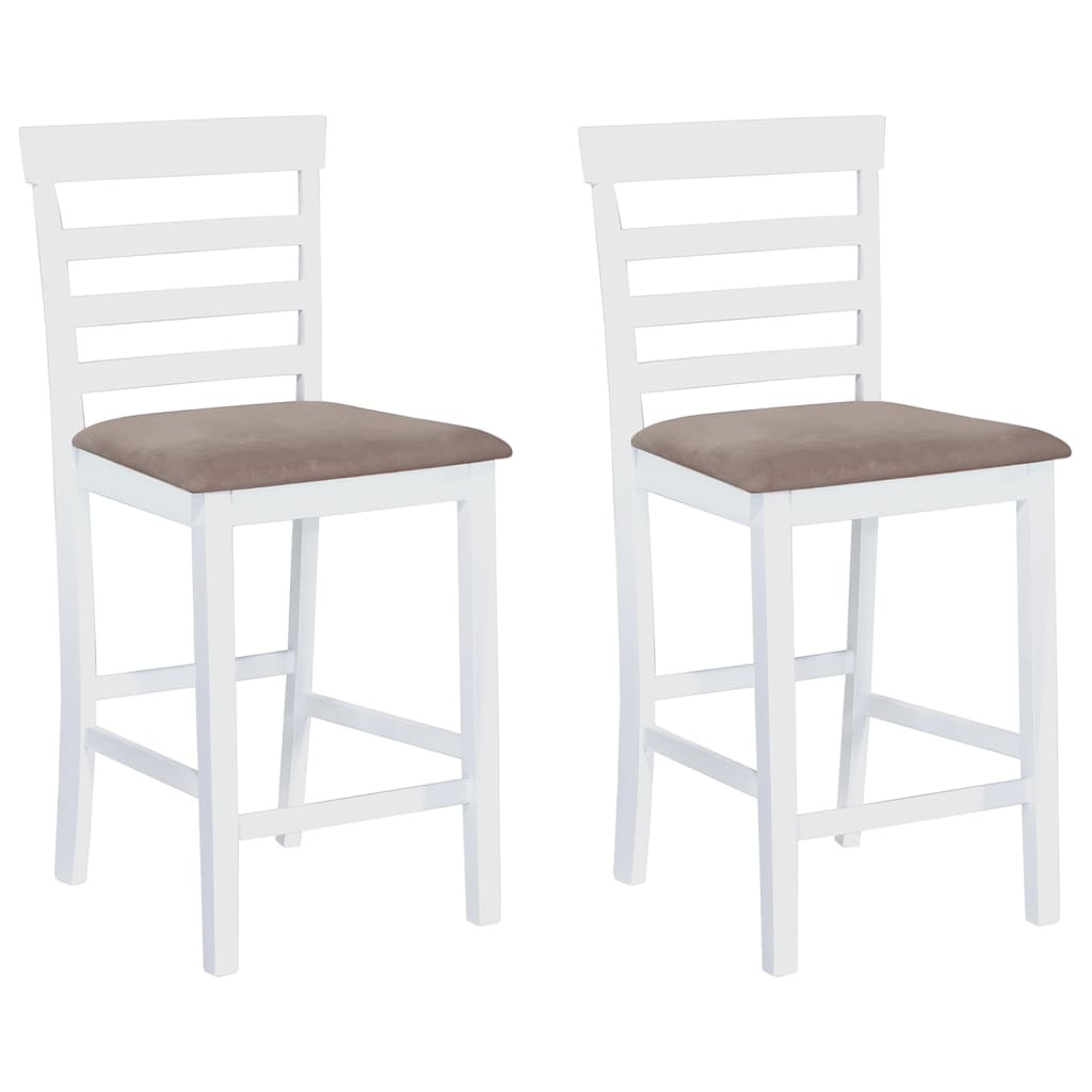vidaXL Bar Stools 2 pcs Fabric White