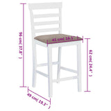 vidaXL Bar Stools 2 pcs Fabric White