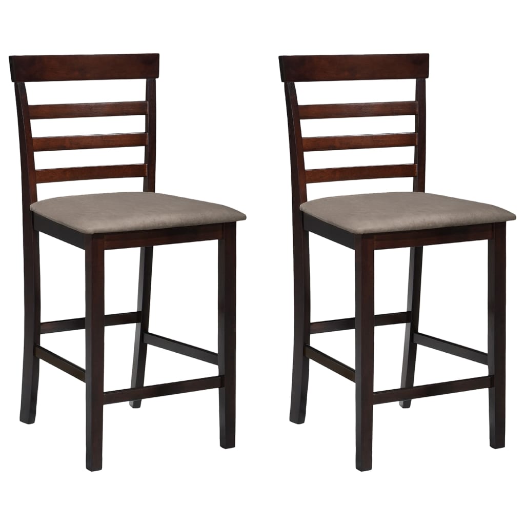 vidaXL Bar Stools 2 pcs Fabric Brown