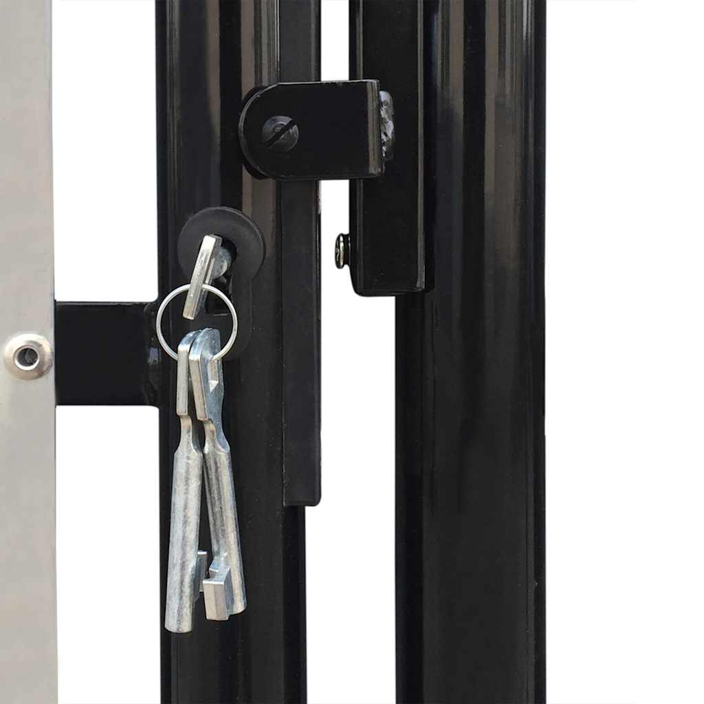 vidaXL Black Single Door Fence Gate 100x75 cm