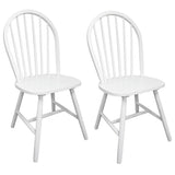 vidaXL Dining Chairs 2 pcs Solid Rubberwood White