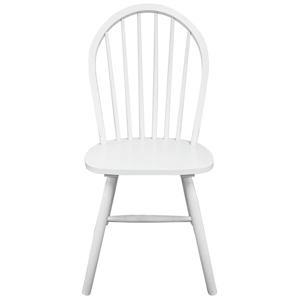 vidaXL Dining Chairs 2 pcs Solid Rubberwood White