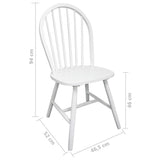 vidaXL Dining Chairs 2 pcs Solid Rubberwood White