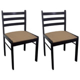 vidaXL Dining Chairs 2 pcs Solid Rubberwood and Velvet Brown
