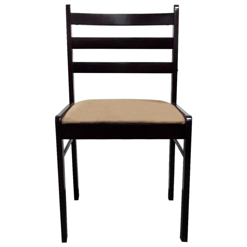 vidaXL Dining Chairs 2 pcs Solid Rubberwood and Velvet Brown