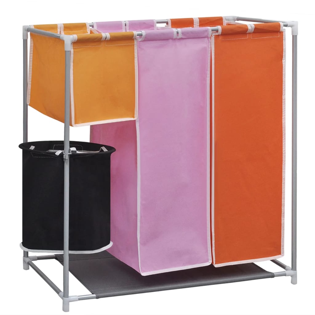 vidaXL 3-Piece Laundry Sorter with Hamper