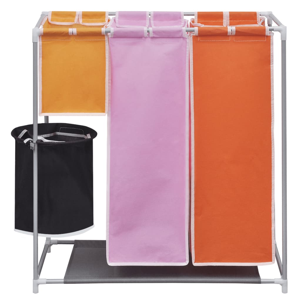 vidaXL 3-Piece Laundry Sorter with Hamper