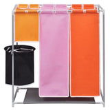 vidaXL 3-Piece Laundry Sorter with Hamper