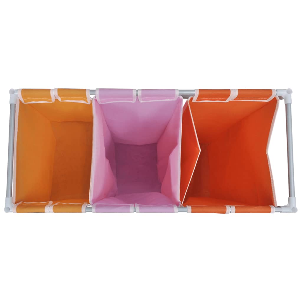 vidaXL 3-Piece Laundry Sorter with Hamper
