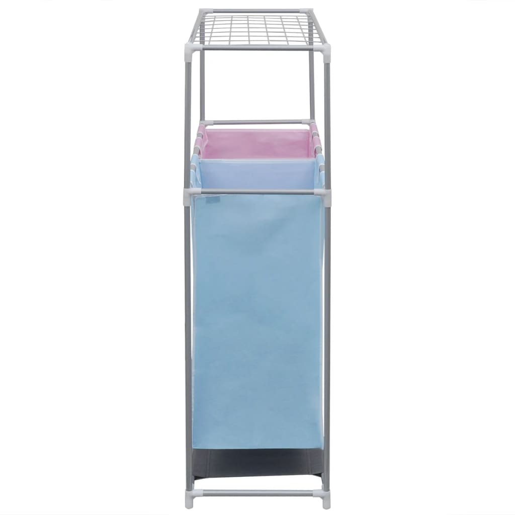 vidaXL Laundry Sorter 2-Compartment with Top Shelf for Drying