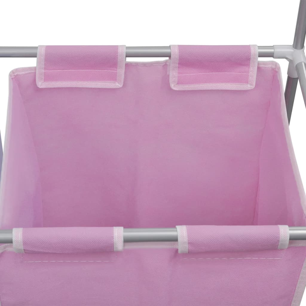 vidaXL Laundry Sorter 2-Compartment with Top Shelf for Drying