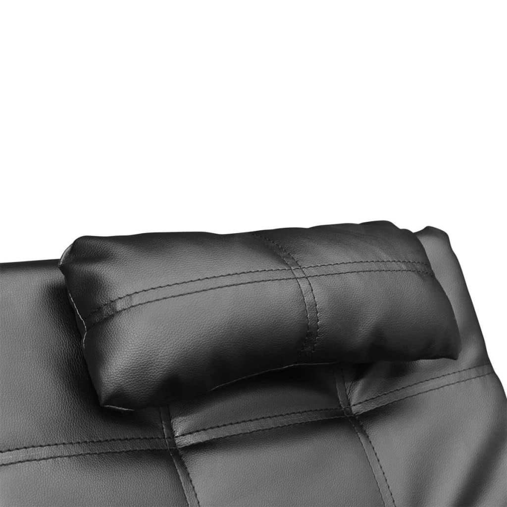 vidaXL Chaise longue met kussen kunstleer zwart