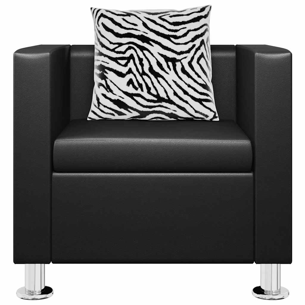 vidaXL Fauteuil kunstleer zwart