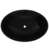 vidaXL Luxury Oval Ceramic Wash Basin with Overflow and Tap Hole