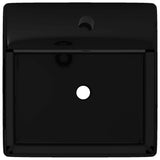 vidaXL Luxury Square Ceramic Wash Basin with Overflow and Faucet Hole 41x41 cm