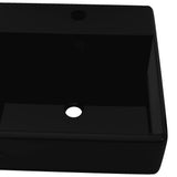 vidaXL Luxury Square Ceramic Wash Basin with Overflow and Faucet Hole 41x41 cm