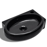 vidaXL Sink with Faucet Hole and Overflow Ceramic White