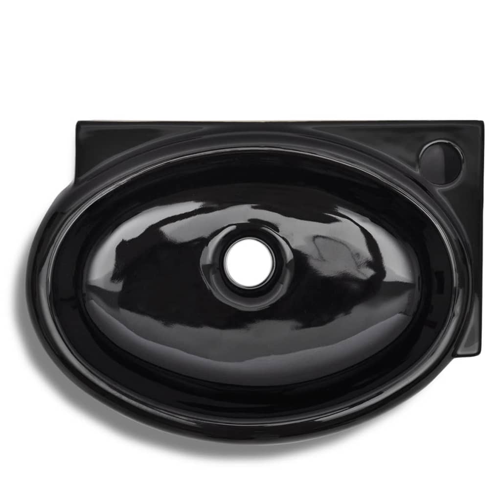 vidaXL Sink with Faucet Hole and Overflow Ceramic White