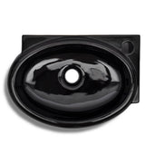 vidaXL Sink with Faucet Hole and Overflow Ceramic White