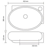 vidaXL Sink with Faucet Hole and Overflow Ceramic White