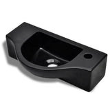vidaXL Wash Basin with Faucet Hole White Ceramic