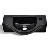 vidaXL Wash Basin with Faucet Hole White Ceramic
