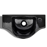 vidaXL Wash Basin with Faucet Hole White Ceramic