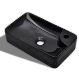 Sink with tap hole, ceramic, white