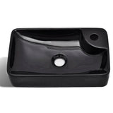 Sink with tap hole, ceramic, white