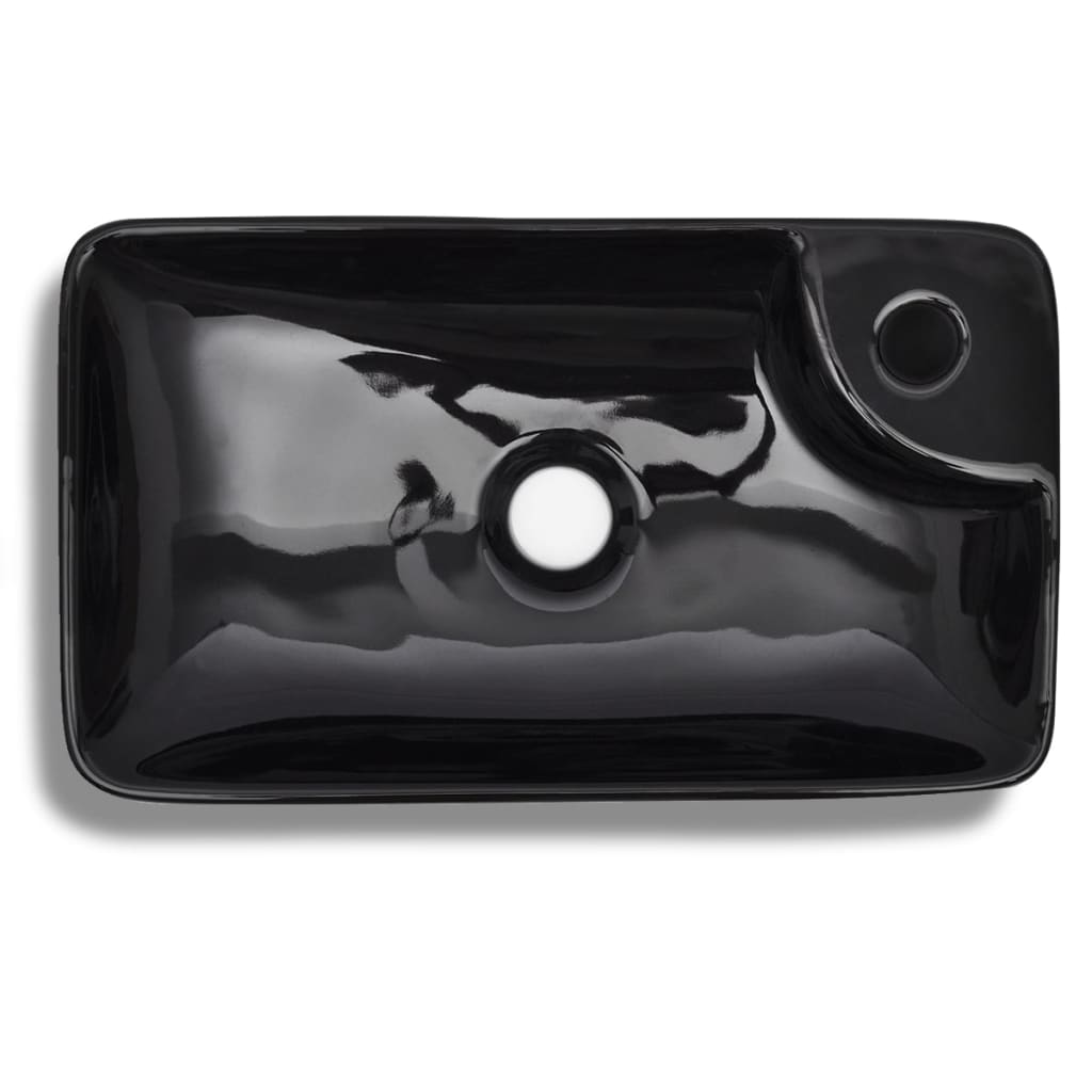 Sink with tap hole, ceramic, white