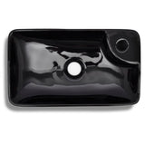 Sink with tap hole, ceramic, white