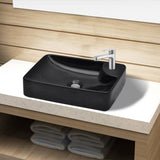 Sink with tap hole, ceramic, white