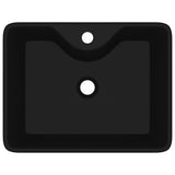 vidaXL Square Ceramic Sink with Faucet Hole White