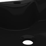 vidaXL Square Ceramic Sink with Faucet Hole White