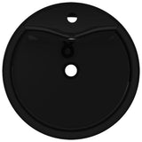 Sink with overflow, ceramic, round, white