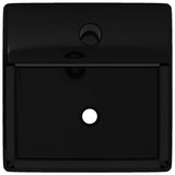 vidaXL Square Ceramic Wash Basin with Faucet Hole White