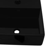 vidaXL Square Ceramic Wash Basin with Faucet Hole White