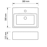 vidaXL Square Ceramic Wash Basin with Faucet Hole White