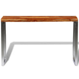 vidaXL Wandtafel met stalen poten massief hout