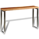 vidaXL Wandtafel met stalen poten massief hout