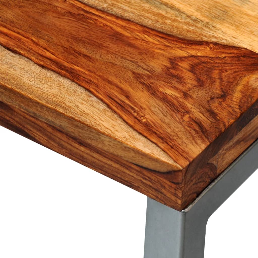 vidaXL Wandtafel met stalen poten massief hout