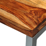 vidaXL Wandtafel met stalen poten massief hout