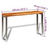 vidaXL Wandtafel met stalen poten massief hout