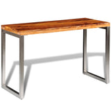 vidaXL Dining Table/Desk with Steel Legs Solid Wood
