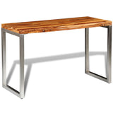 vidaXL Dining Table/Desk with Steel Legs Solid Wood