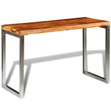 vidaXL Dining Table/Desk with Steel Legs Solid Wood