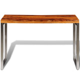 vidaXL Dining Table/Desk with Steel Legs Solid Wood